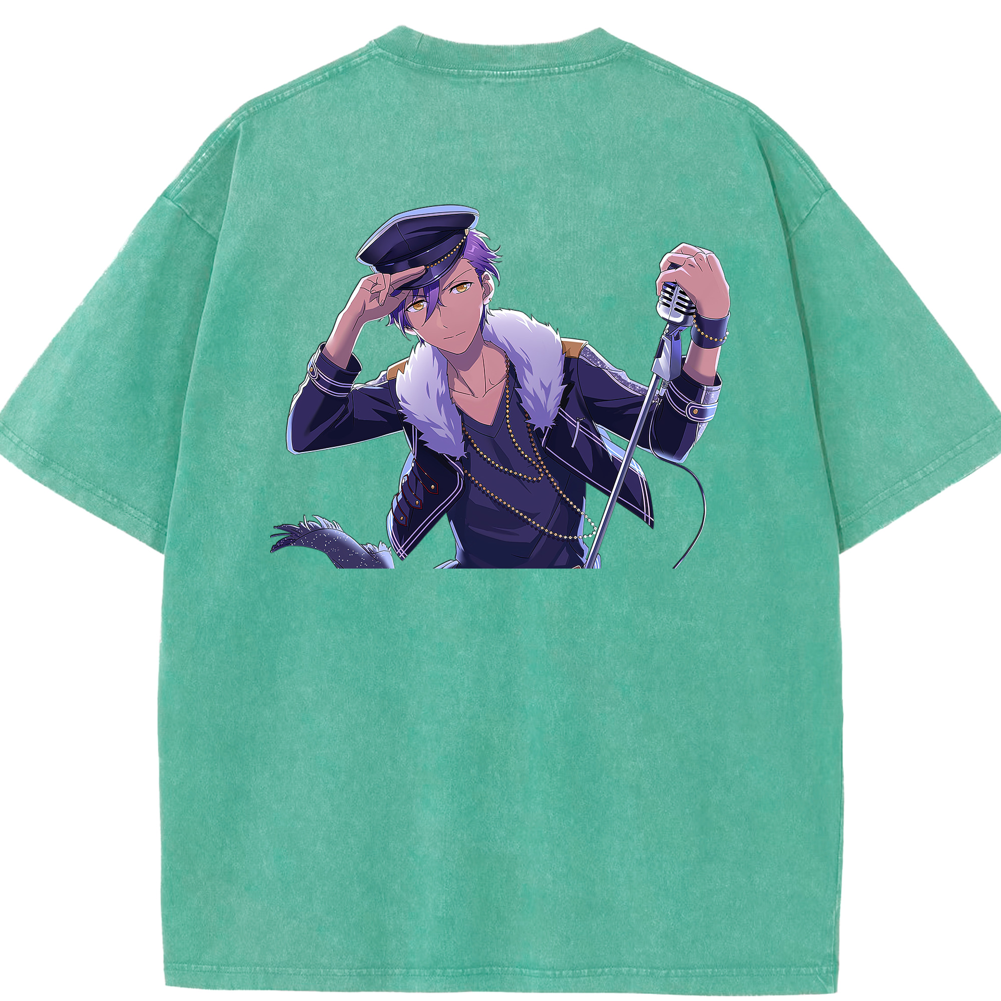 （画像用） あんさんぶるスターズ! Ensemble Stars 綿100% ヴィンテージ風 半袖Tシャツ（背面プリント）